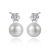 Simple Round CZ Shell Pearl 925 Sterling Dormeuses