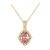 Elegant Oval Pink CZ 925 Sterling Silver Necklace