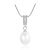 Collar de plata esterlina de perla natural simple Waterdrop CZ 925