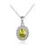 Party Oval Natural Treated Crystal CZ 925 Sterling Silver Necklace