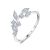 2019 venta caliente CZ hojas Vine 925 plata esterlina anillo ajustable