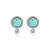 Beautiful Natural Round Turquoise CZ 925 Sterling Silver Stud Earrings