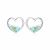 Cute Created Turquoise Hollow Heart 925 Sterling Silver Studs Earrings