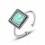 Vintage Geometry Created Turquoise Square 925 Sterling Silver Adjustable Ring