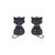 Pendientes de botón de plata esterlina 925 lindos con CZ Cat Animal negro