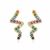 Colorful CZ Snake Shape 925 Sterling Silver Stud Earrings