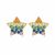 Colorful CZ Star 925 Sterling Silver Stud Earrings