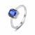 Office Blue Baguette CZ Geometry 925 Sterling Silver Ring