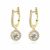 Elegant U Shape Round CZ 925 Sterling Silver Hoop Earrings