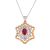 Elegant Created Ruby CZ Snowflake 925 Sterling Silver Pendant