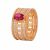 Офисное овальное кольцо Ruby CZ Wide из стерлингового серебра 925 пробы
