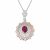 CZ Square Oval Created Ruby Geometry 925 Sterling Silver Pendant