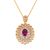 Promise CZ Created Ruby Hollow Flower 925 Sterling Silver Pendant