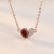 Sweet Irregular Red CZ Heart 925 Sterling Silver Necklace