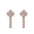 18K Rose Romantic Key 925 Sterling Silver Stud Earrings