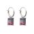 Party Geometry Rectangle CZ 925 Sterling Silver Hoop Earrings