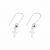 Simple Cross Beads Solid 925 Sterling Silver Dangling Earrings