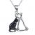 Collar de plata de ley 925 negro de moda del gato del perro casero negro