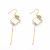 Boucles d'oreilles pendantes en argent sterling serti d'un losange géométrique d'opale naturelle ronde