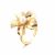 Beautiful Shell Pearl Gold Flower 925 Sterling Silver Adjustable Ring