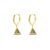 Modern CZ Triangle Dangle 925 Sterling Silver Dangling Hoop Earrings