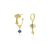 Asymmetry Blue CZ Cross 925 Sterling Silver Dangling Stud Leverback Earrings