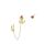 Asymmetry U Shape Pink CZ Sip's Anchor 925 Sterling Silver Dangling Stud Earrings