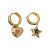 Irregular Colorful CZ Heart Star 925 Sterling Silver Hoop Earrings