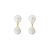 Elegant Irregular Round Shell Pearls 925 Sterling Silver Dangling Earrings