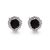 Fashion Black Epoxy Irregular Border 925 Sterling Silver Stud Earrings