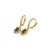 Elegant Green CZ Oval Flowers 925 Sterling Silver Dangling Earrings