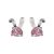 Cute Pink CZ Bunny Rabbit 925 Sterling Silver Stud Earrings