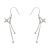 Women Shining CZ Quadrangle Tassles 925 Sterling Silver Dangling Earrings