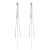 Elegant CZ Lines Tassels 925 Sterling Silver Dangling Earrings