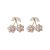 Girl Shell Pearls Cherry Fruit 925 Sterling Silver Stud Earrings