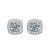 Geometry Moissanite CZ Square 925 Sterling Silver Stud Earrings