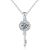 Holiday Flower Key Moissanite CZ 925 Sterling Silver Necklace