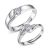 Honey Moon Simple Round Moissanite CZ 925 Sterling Silver Couple Adjustable Ring
