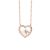 Honey Moon CZ Heart Clock 925 Sterling Silver Necklace