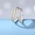 Anniversary Golden Wave Irregular 925 Sterling Silver Adjustable Promise Couple Ring