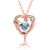 Girl Blue CZ Heart Mermaid Fish 925 Sterling Silver Necklace