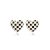 Elegant White Black Chessboard Heart 925 Sterling Silver Stud Earrings