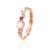 Lady Round Created Opal CZ 925 Sterling Silver Adjustable Ring
