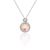 Women Round Natural Moonstone Universe CZ 925 Sterling Silver Necklace