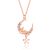 Cute CZ Crescent Moon Mouse 925 Sterling Silver Necklace