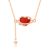 Friends' Red CZ Heart Planet 925 Sterling Silver Necklace