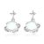 Beautiful CZ Planet Stars Natural Moonstone 925 Sterling Silver Stud Earrings