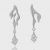 Elegant Irregular CZ Burning Flame 925 Sterling Silver Dangling Earrings
