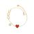 Sweet Heart To Heart CZ Natural Agate Mother of Shell 925 Sterling Silver Bracelet