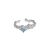 New Heart CZ Irregular 925 Sterling Silver Adjustable Ring